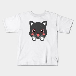 Cute Grey Cat Paw Anime Kids T-Shirt